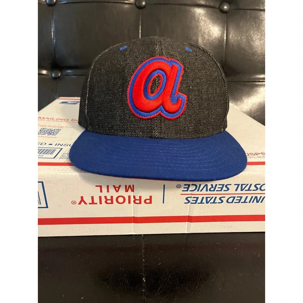 New Era 59FIFTY Atlanta Braves Cooperstown Black Denim Fitted Hat‎